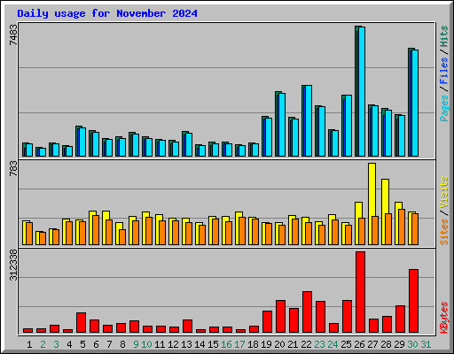 Daily usage for November 2024