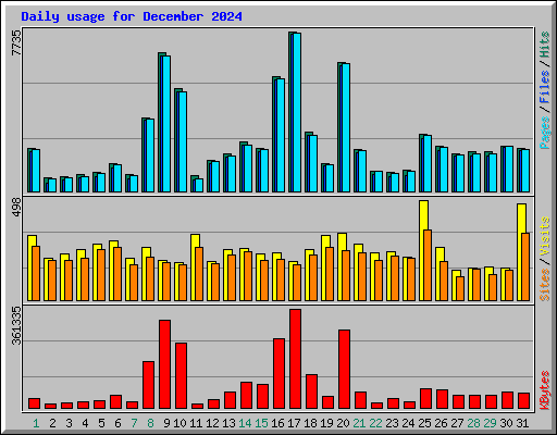 Daily usage for December 2024