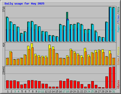 Daily usage for May 2025