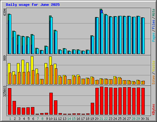 Daily usage for June 2025