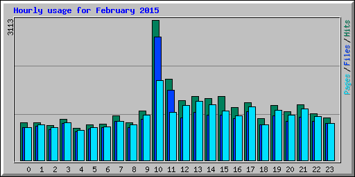Hourly usage for February 2015