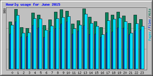 Hourly usage for June 2015
