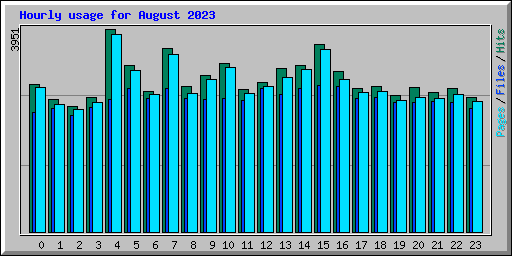 Hourly usage for August 2023