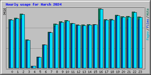 Hourly usage for March 2024