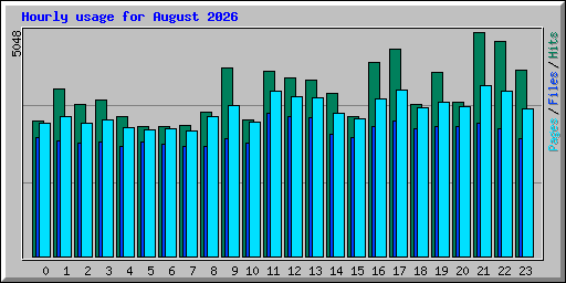 Hourly usage for August 2026